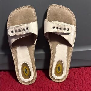 Dr. Scholl's Cream Sandals with Comfort Design